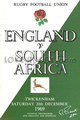 England v South Africa 1969 rugby  Programmes